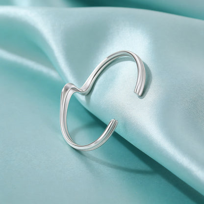 Wave Curve Open Cuff Bracelet