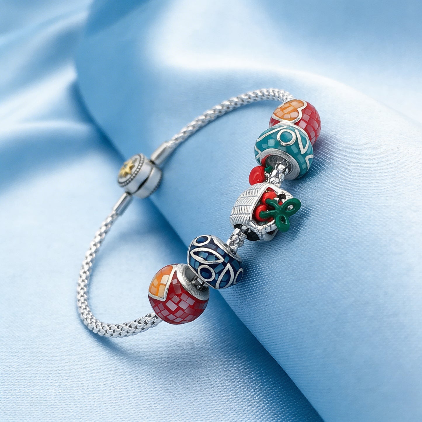 Festive Charm Beaded Bracelet