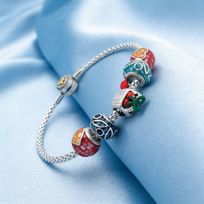 Festive Charm Beaded Bracelet