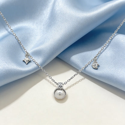 Celestial Pearl Drop Diamond Necklace