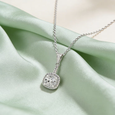 Celeste Cushion Halo Pendant