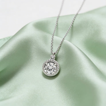Halo Sparkle Diamond Pendant Necklace