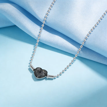 Midnight Spark Heart Necklace