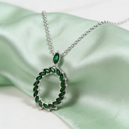 Emerald Halo Grace Pendant