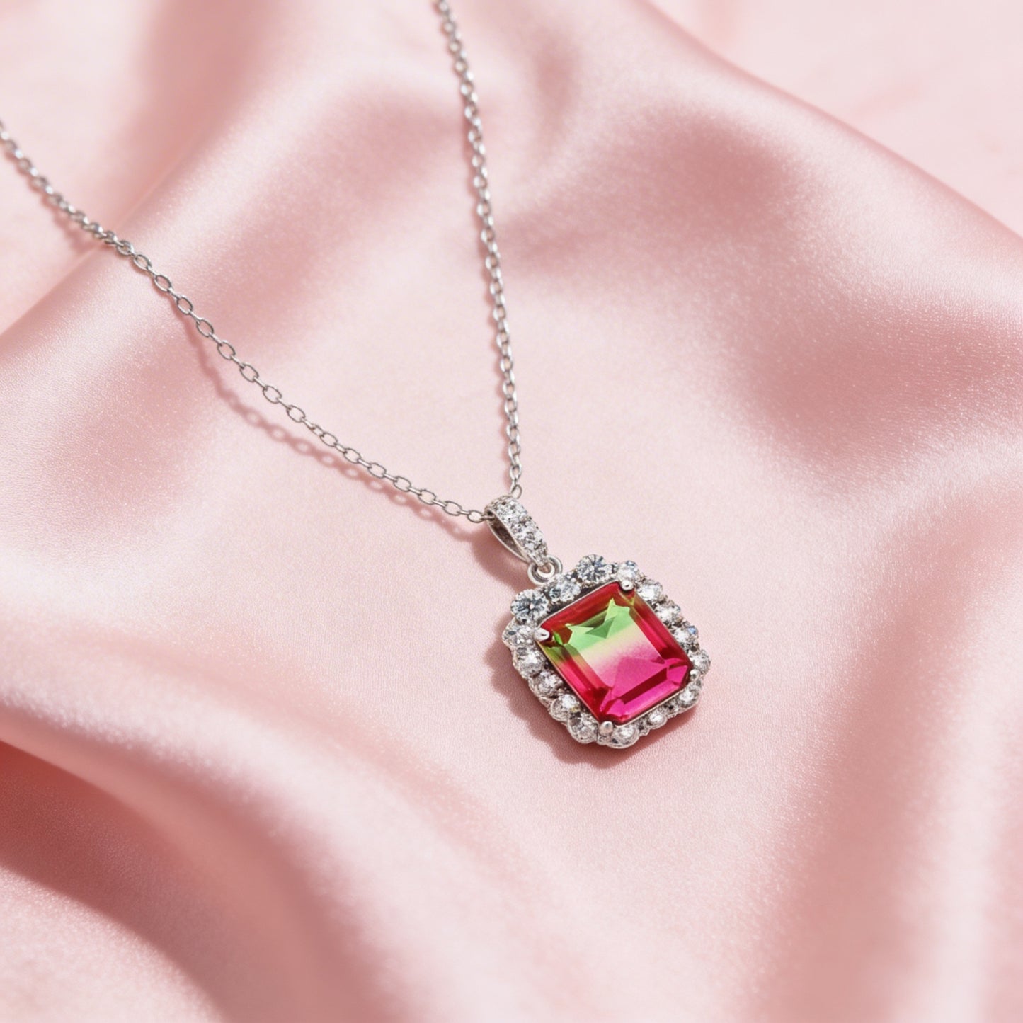 Radiant Prism Halo Pendant