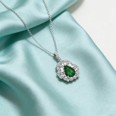 Emerald Royale Halo Pendant