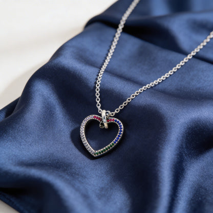 Rainbow Heart Elegance Pendant