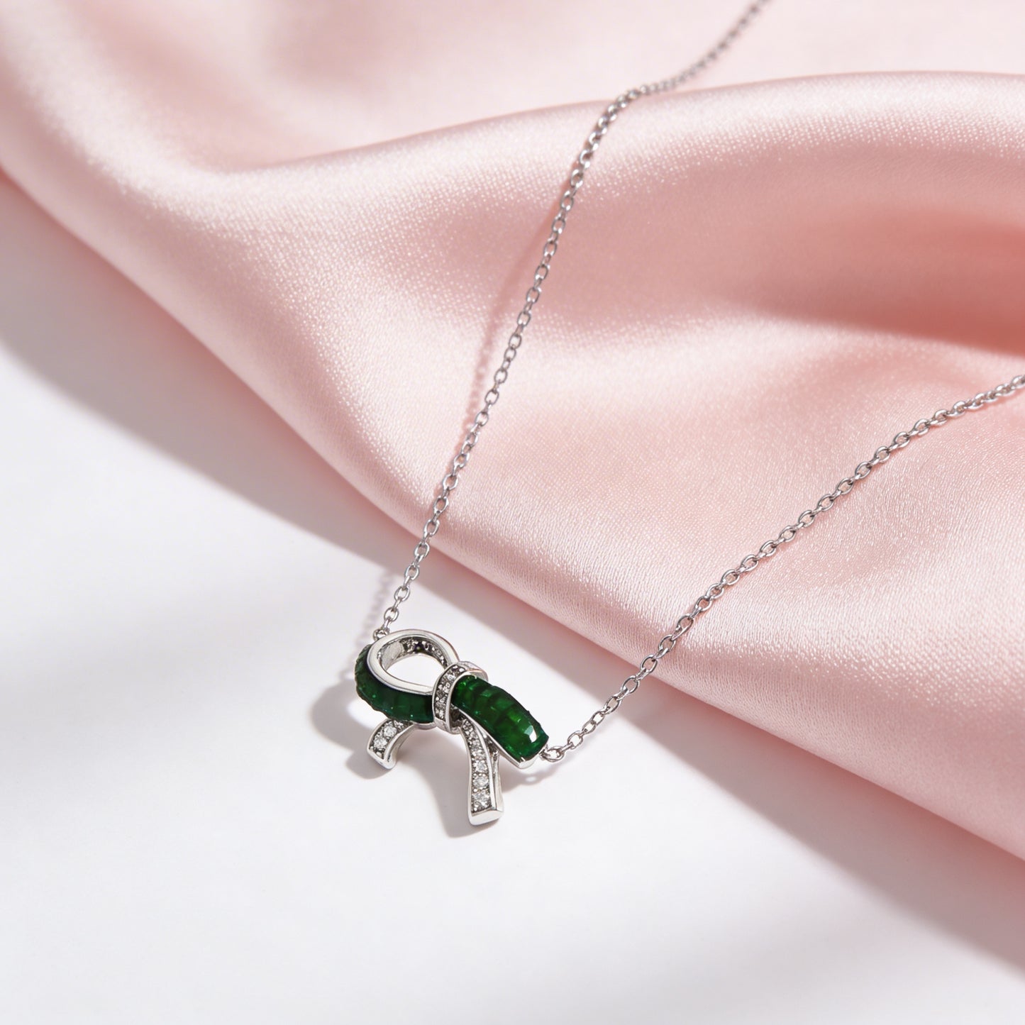 Emerald Ribbon Grace Pendant