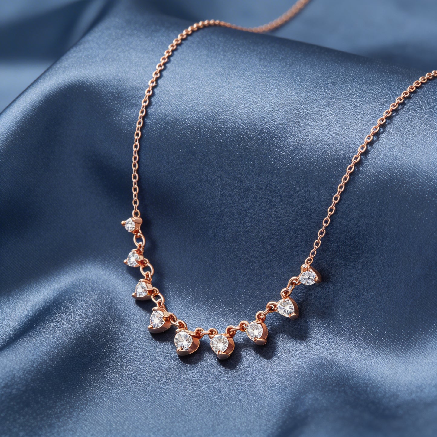 Rose Gold Diamond Dangle Necklace