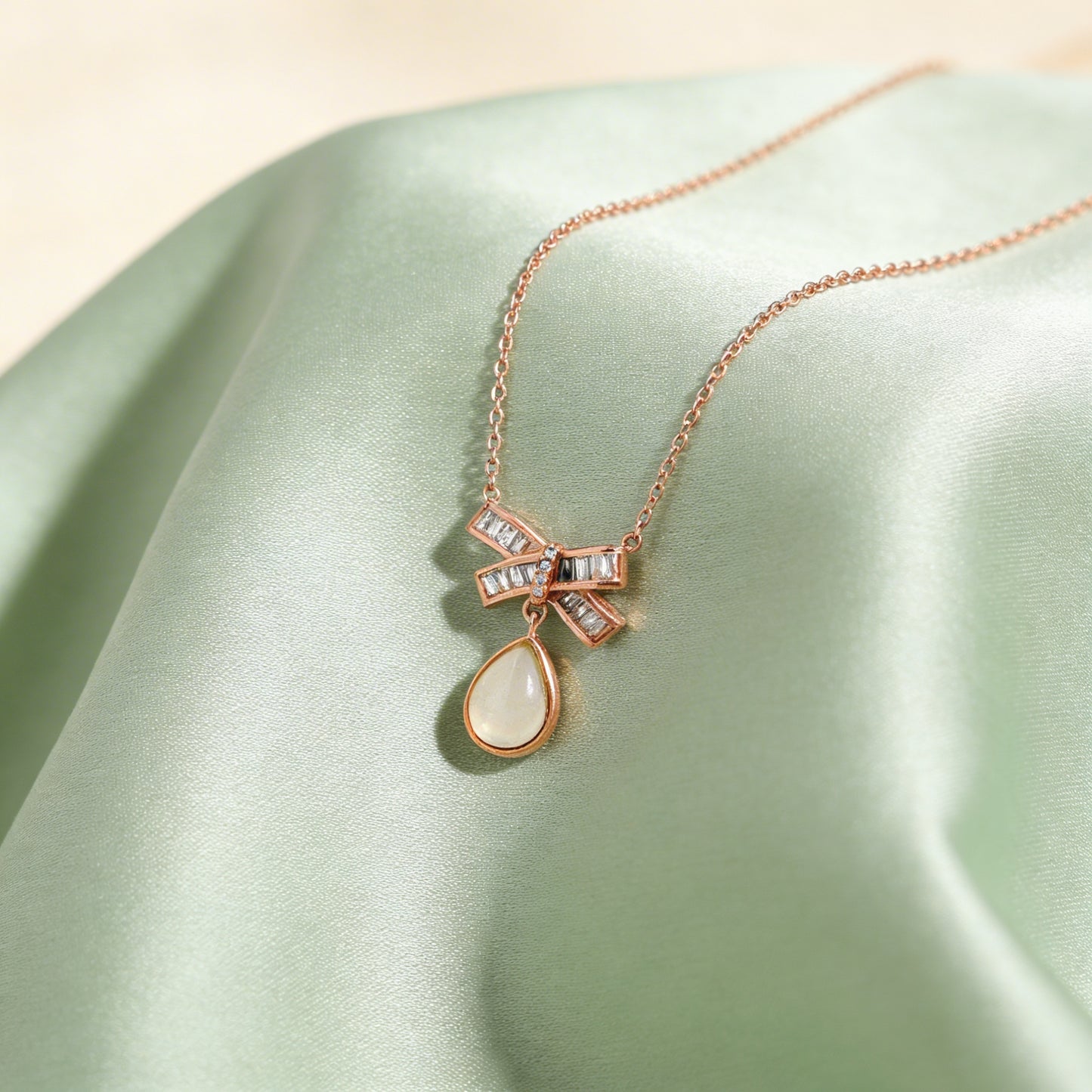 Celeste Bow Drop Necklace