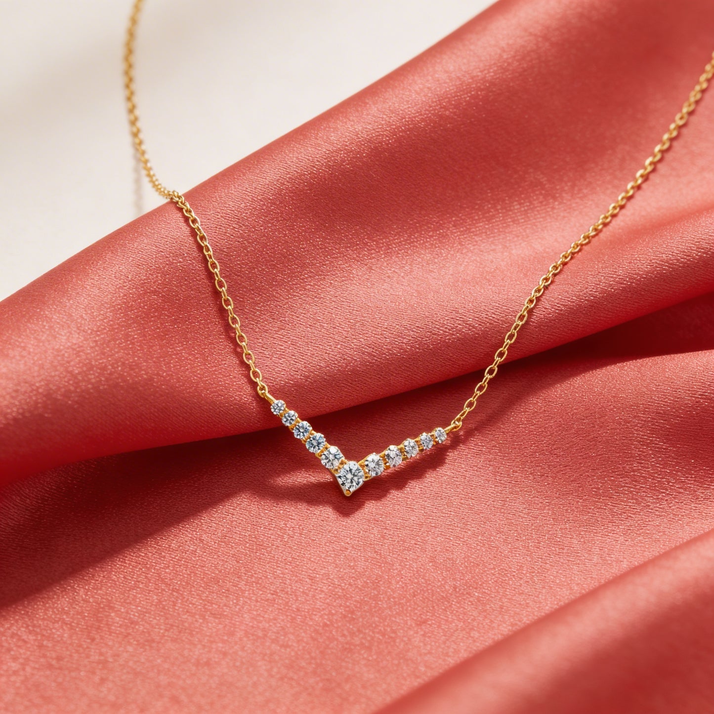 “V-Luxe Diamond Curve Necklace”