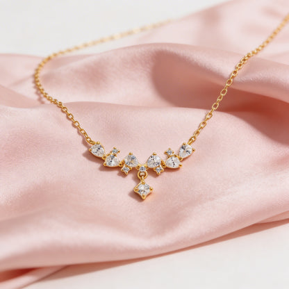 Grace Drop Diamond Arc Necklace