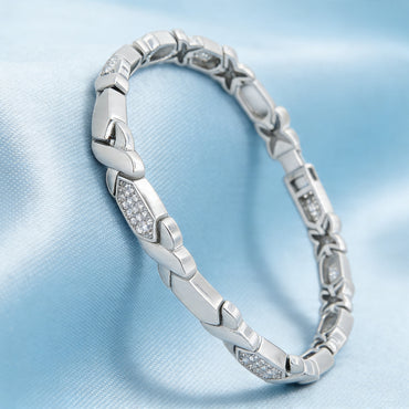Modern Link Crystal Bracelet  Description: