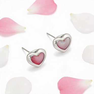 Blush Heart Glow Stud Earrings