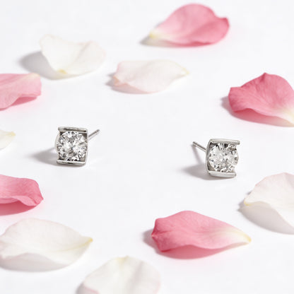 Classic Solitaire Stud Earrings