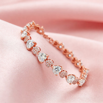 Blush Heart Sparkle Tennis Bracelet