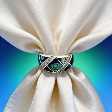 Peacock Aura Band Ring