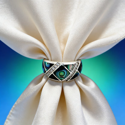 Peacock Aura Band Ring