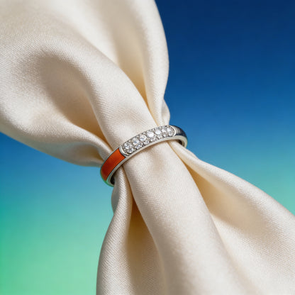 Coral Glow Open Band Ring