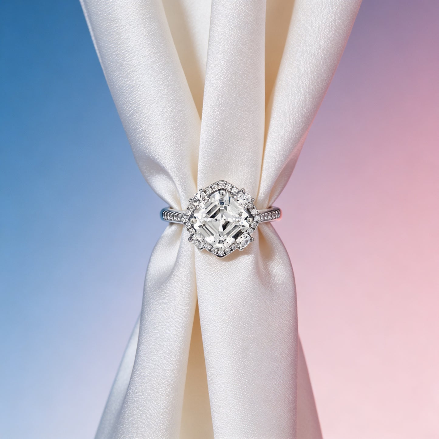 Royal Cushion Halo Diamond Ring