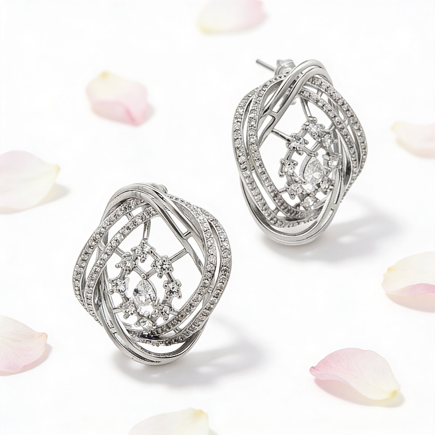 Celestial Orbit Diamond Stud Earrings