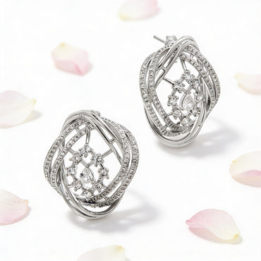 Celestial Orbit Diamond Stud Earrings