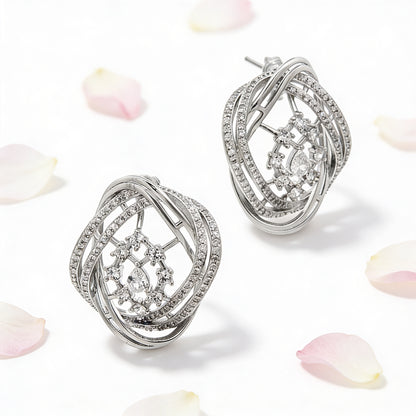 Celestial Orbit Diamond Stud Earrings
