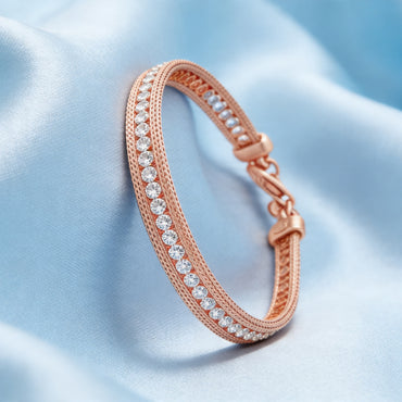 Rose silver  Crystal Mesh Bracelet