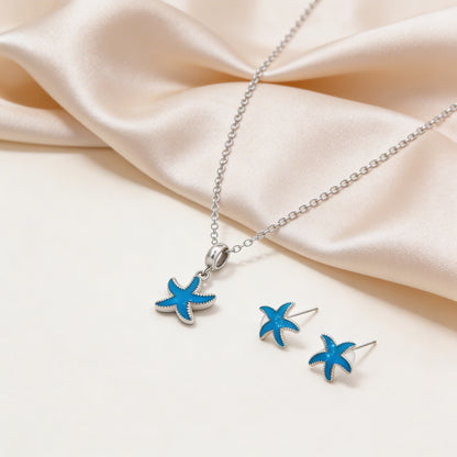 Ocean Starfish Charm Necklace Set