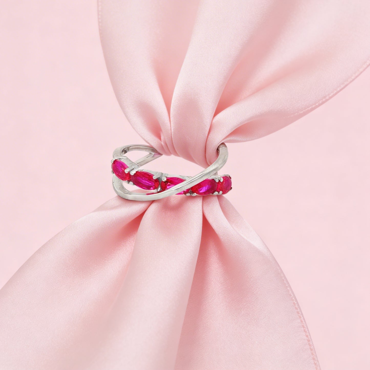 : Crimson Curve Adjustable Ring