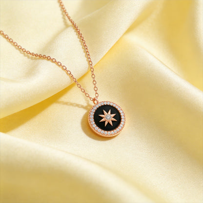 Midnight Star Halo Pendant Necklace