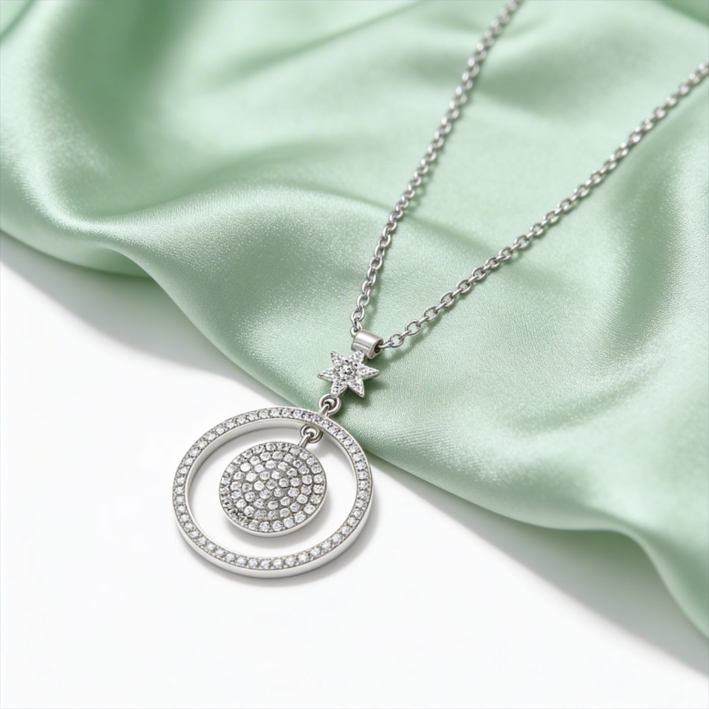 Celestial Halo Diamond Pendant