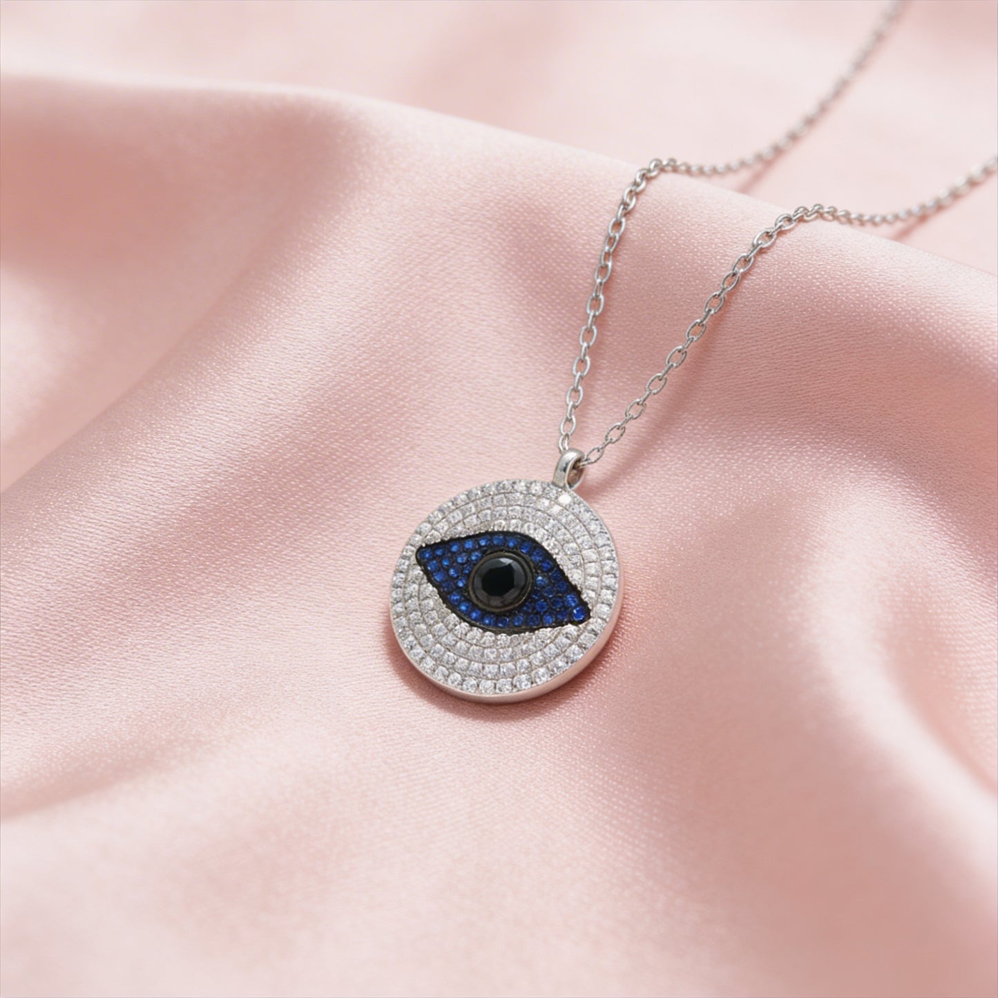 Evil Eye Diamond Pendant Necklace