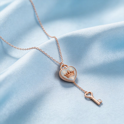 Royal Heart Key Pendant Necklace