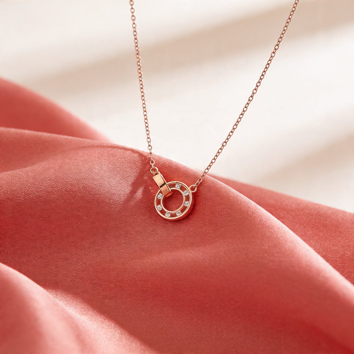 Rosé Orbit Diamond Pendant