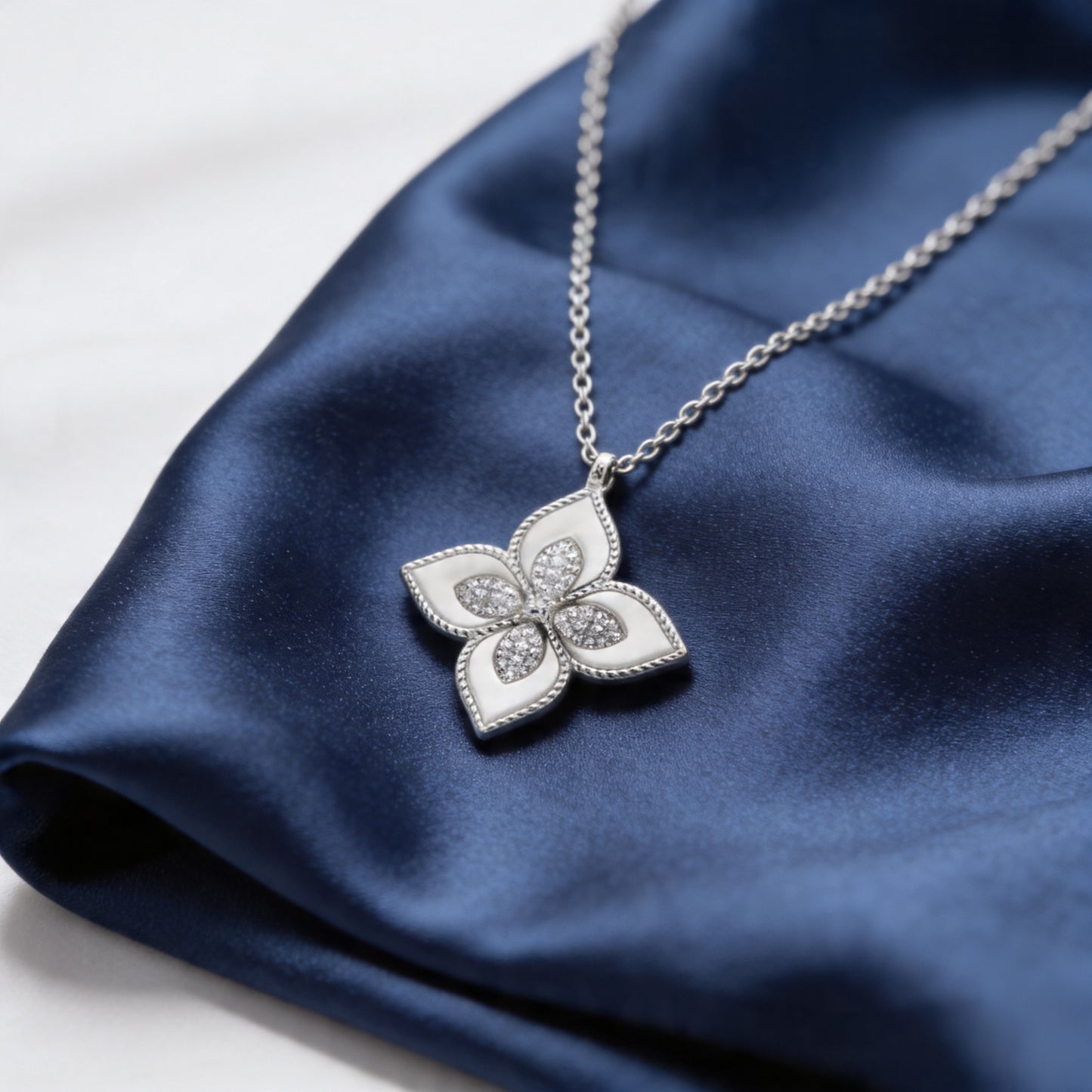 Blossom Radiance Diamond Pendant Necklace