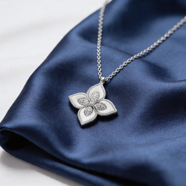 Blossom Radiance Diamond Pendant Necklace
