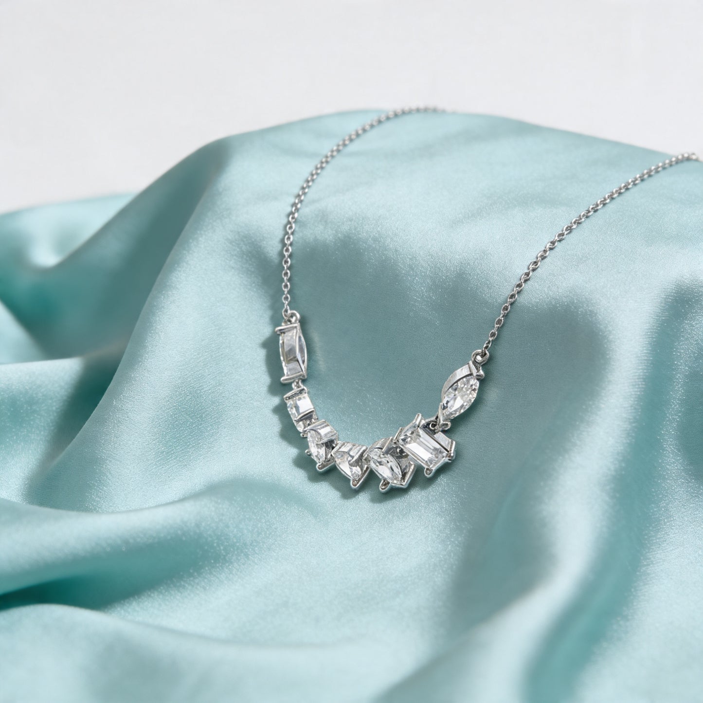 Radiant Symphony Diamond Bar Necklace