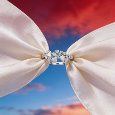 Frosted Petal Spark Ring