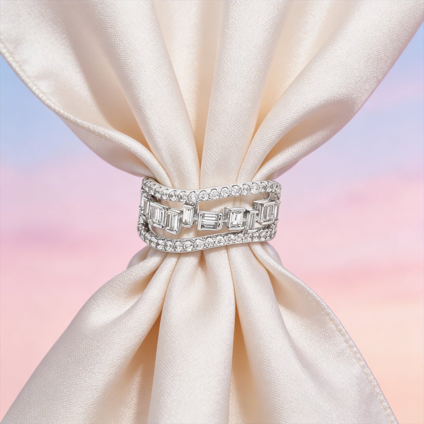 Ethereal Wave Diamond Band