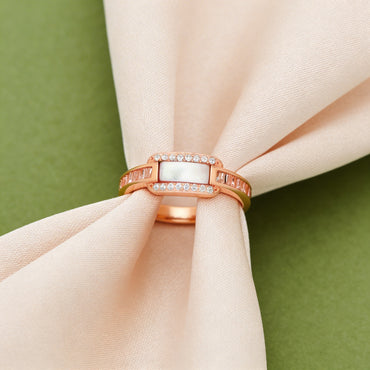 Aurora Rose silver  Bar Ring