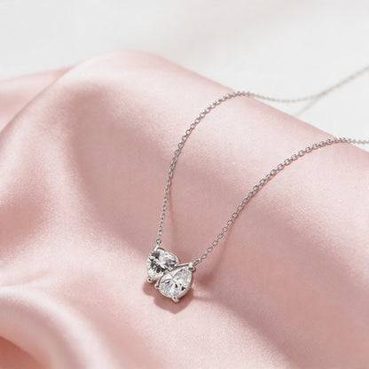 Twin Heart Sparkle Diamond Necklace