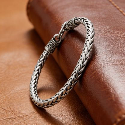 Classic Braided Silver Men’s Bracelet