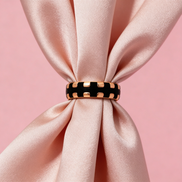 Midnight Grid Gold Fusion Ring