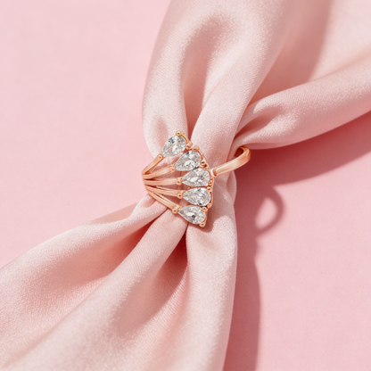 Radiant Pear Cascade Ring