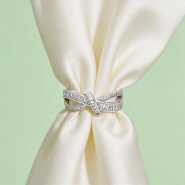 Crisscross Baguette Diamond Ring