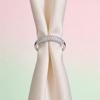 Luminous Pavé Curve Ring