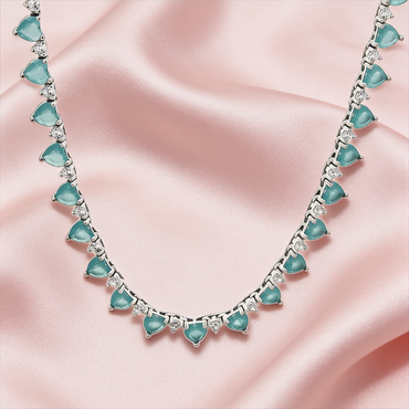 Aqua Heart Gemstone Chain