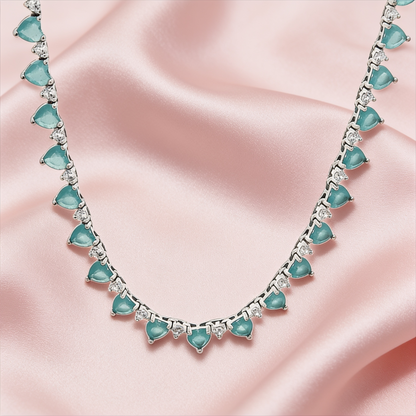 Aqua Heart Gemstone Chain