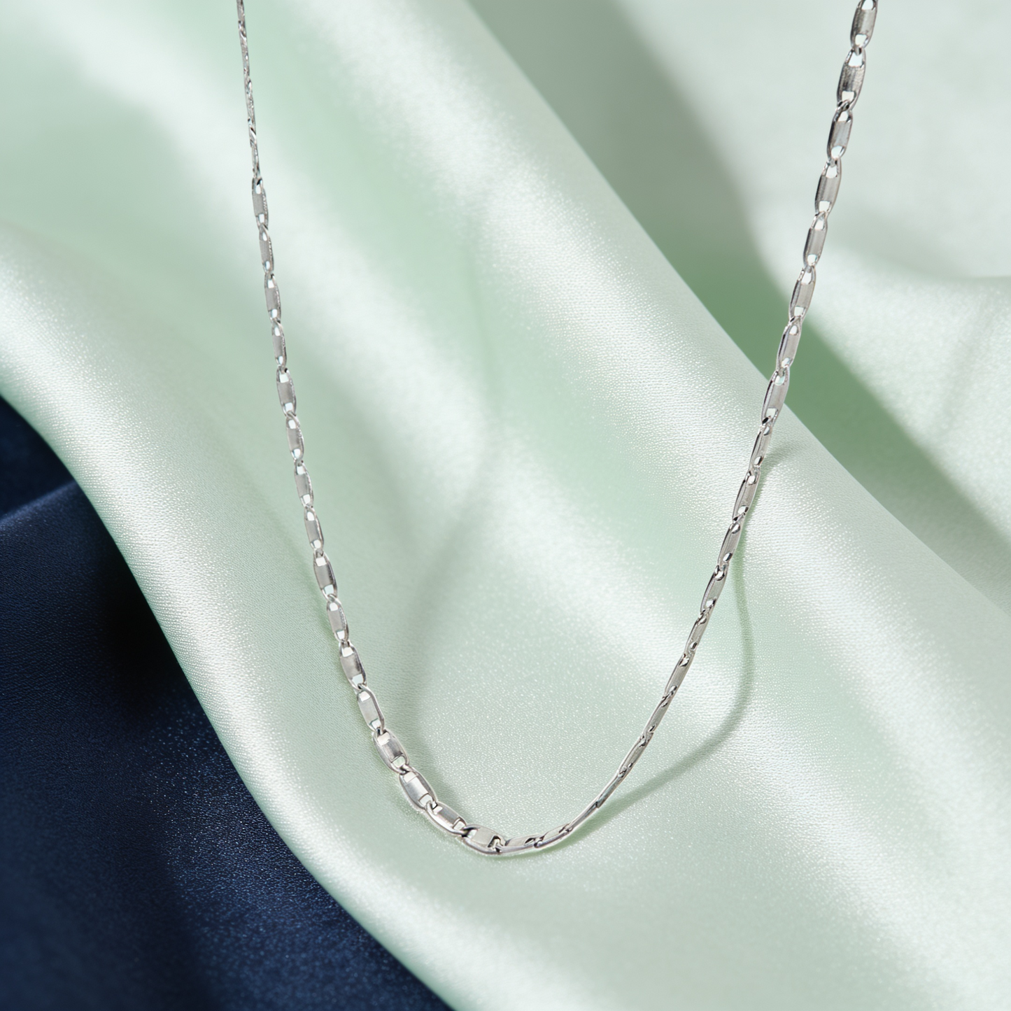 Silver Elongated Link Chain